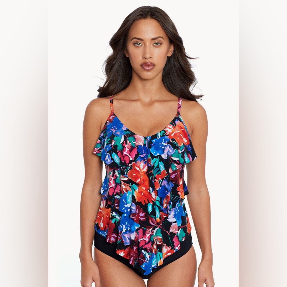 Magicsuit By Miraclesuit Rita Tankini &‎ Bottom Swimsuit 2 Pc Set Tier Ruffle 8
